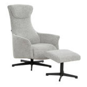 Zebi Armchair With Ottoman Grey