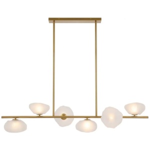 Zecca Contemporary Pendant Hanging Lamp Light Metal Glass Antique Gold Frost Frosted