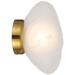 Zecca Contemporary Wall Lamp Light Metal Glass Antique Gold Frost Frosted