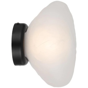 Zecca Contemporary Wall Lamp Light Metal Glass Frost Black Frosted