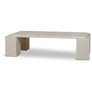 Zenlo 1.26m Travertine Coffee Table - Ivory Oat by Interior Secrets - AfterPay Available