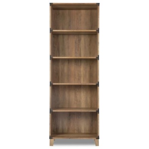 Zephyr Wooden 5-Tier Bookcase Display Shelves Rustic Oak