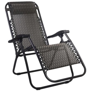 Zero Gravity Chairs Reclining Outdoor Furniture Sun Lounge Folding Camping Lounger Grey
