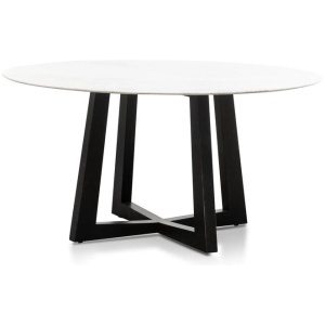 Zodiac 1.5m Round Marble Dining Table - Black by Interior Secrets - AfterPay Available