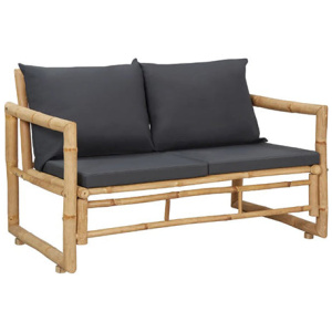 115 Cm Bamboo Garden Bench With Cushions