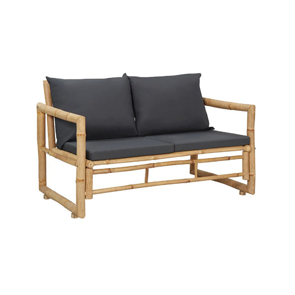115 Cm Bamboo Garden Bench With Cushions