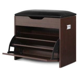 15 Pairs Shoe Cabinet Organiser Wooden Storage Bench Stool