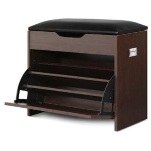 15 Pairs Shoe Cabinet Organiser Wooden Storage Bench Stool