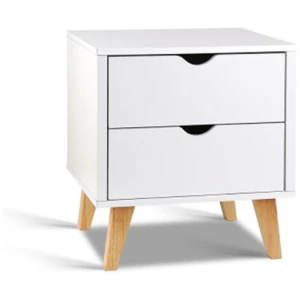 2 Drawer Wooden Bedside Tables - White