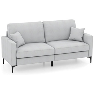 2 Seat Modern Home Sofa Couch With Armrest Pillows For Living Room