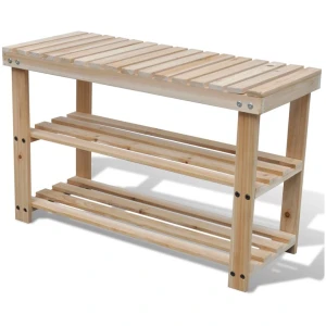 2-in-1 Wooden Shoe Rack With Bench Top Durable