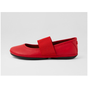21595 Right Nina Bright Red Leather Flat Shoes