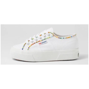 2740 Multicolor Beads White Multi Canvas Sneakers