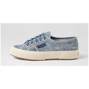 2750 Cotton Denim Detroyed Blue Dust Beige Canvas Sneakers