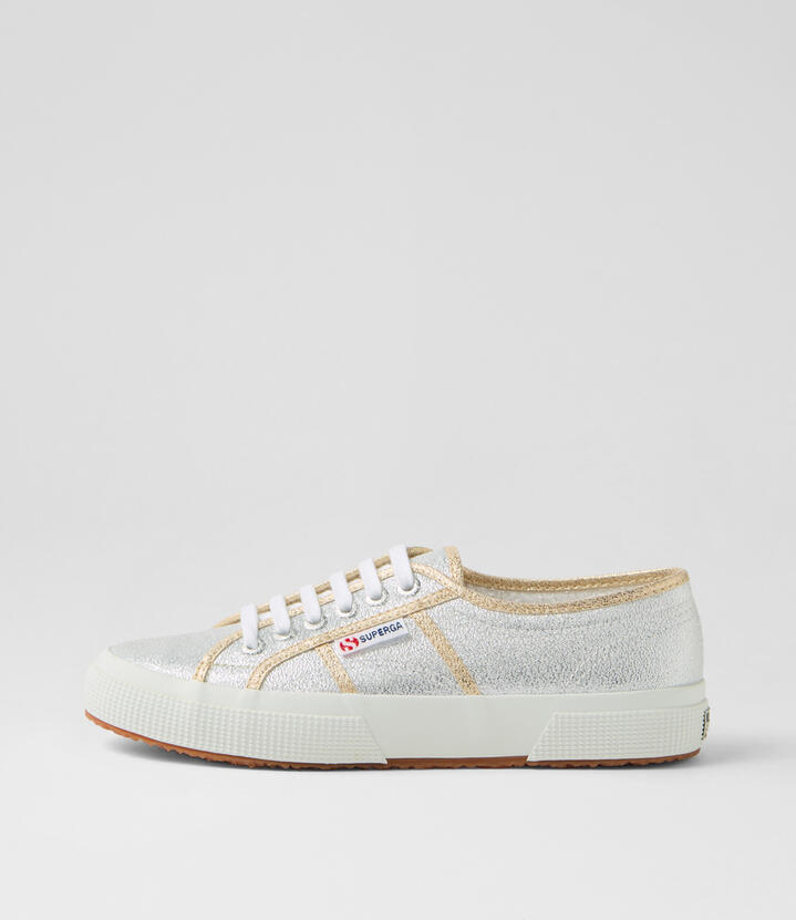 2750 Lamew Grey Silver Gold Canvas Sneakers