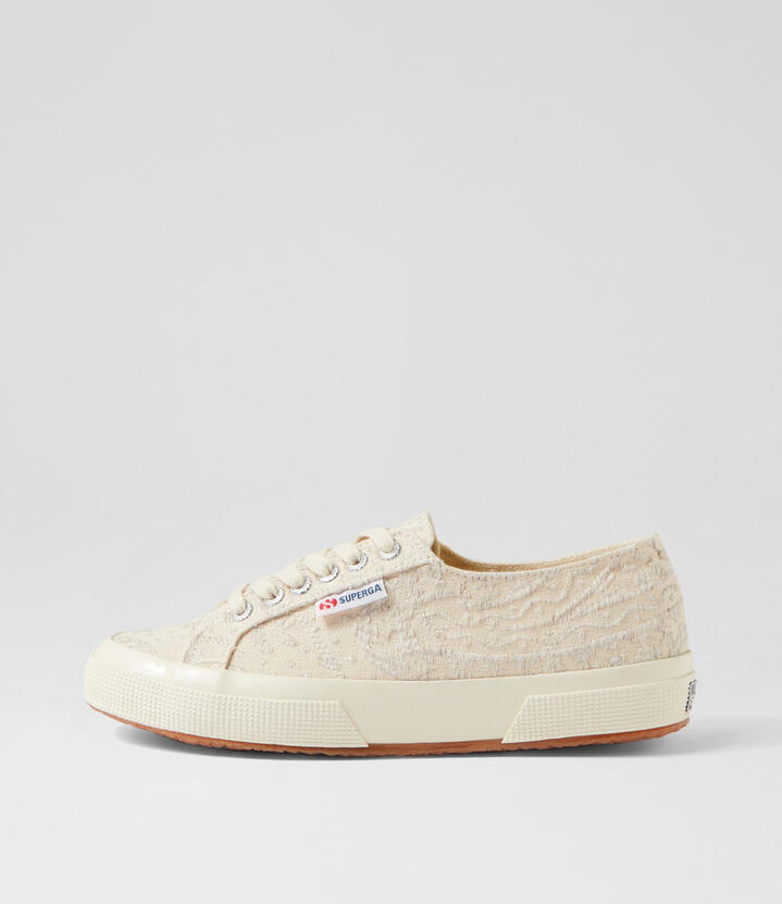 2750 Paisley Embroidery Beige Dirty White Canvas Sneakers