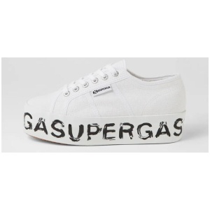 2790 Platform Lettering White Black Paint Canvas Sneakers