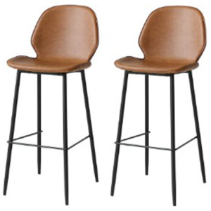2X Bar Stool Barstools Counter Brown