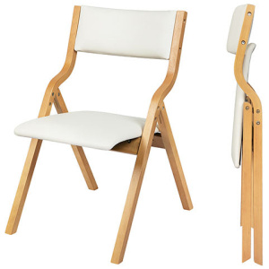 2X Dining Chairs Foldable Pu Beige