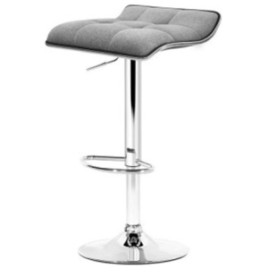 2X Fabric Bar Stools Swivel Stool Dining Chairs Gas Lift Kitchen Grey