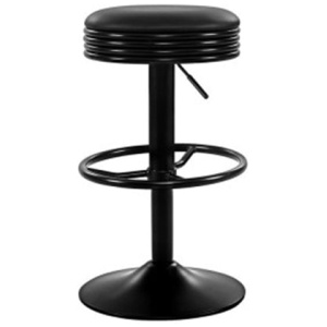 2X Kitchen Bar Stools Gas Lift Bar Stool Chairs Swivel Barstools Black