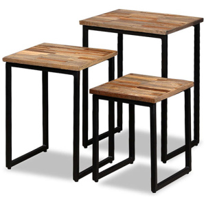 3 Piece Nesting Coffee Table Set Solid Reclaimed Teak