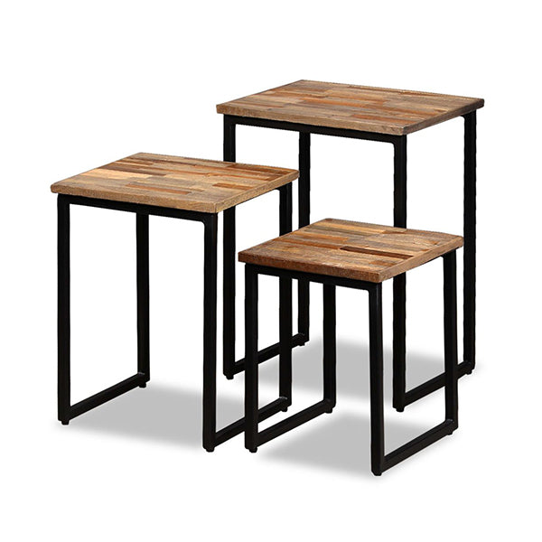3 Piece Nesting Coffee Table Set Solid Reclaimed Teak