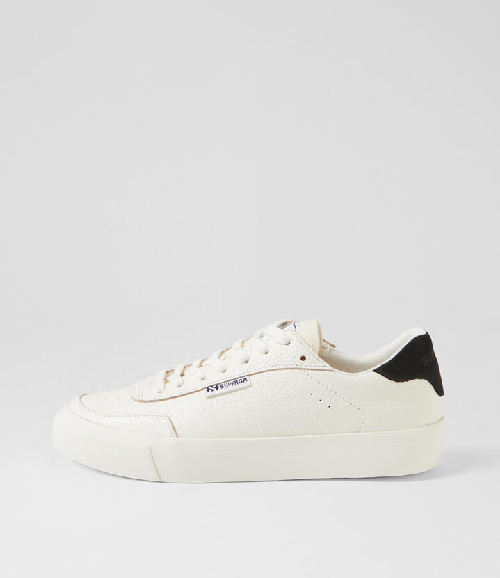 3842 Court White Bristol Black Favorio Leather Sneakers