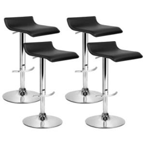 4 Pcs Kitchen Pu Leather Swivel Bar Stools