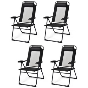 4 Piece Patio Folding Recliner Chairs