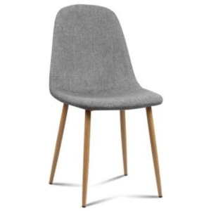 4x Adamas Fabric Dining Chairs - Light Grey