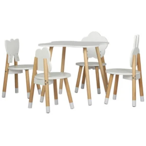 5 Piece Kids Table And Chairs Set Children Activity Study Play Desk