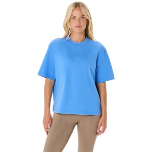 ASICS Women's Nagino Relaxed Graphic Tee - Blue Coast L