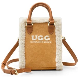 AUSTRALIAN SHEPHERD® Women Fluffy Wool Adjustable Strap Over Shoulder Charlie Bag - Chestnut / One Size