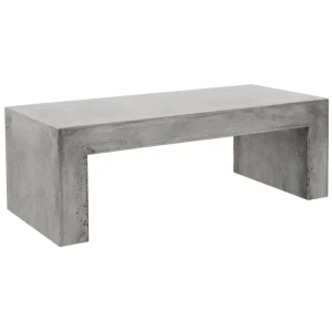 Abbas 120cm Polished Concrete Bench, Dark Grey