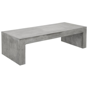 Abbas 160cm Polished Concrete Bench, Dark Grey
