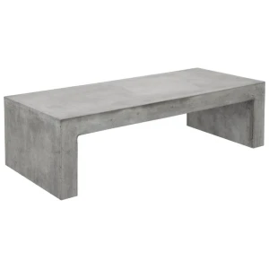 Abbas 160cm Polished Concrete Bench, Dark Grey
