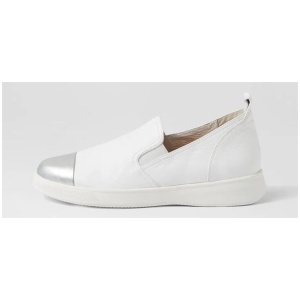 Abry Xf Silver White Leather Sneakers