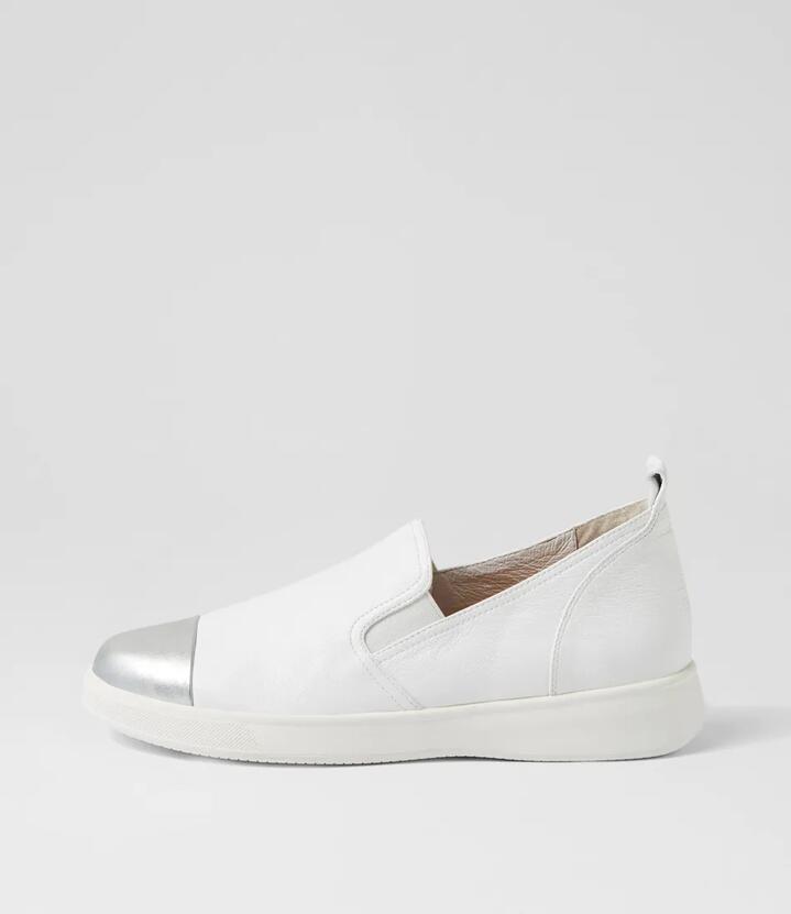 Abry Xf Silver White Leather Sneakers