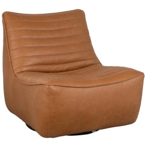 Aceno Swivel Hazelnut Tan Leather Armchair