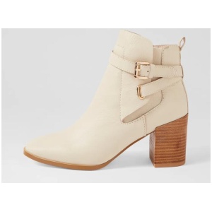 Adelaide Cream Leather Ankle Boots