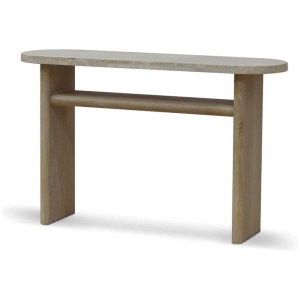 Agosti Travertine Marble 1.22m Console Table - White Wash by Interior Secrets - AfterPay Available