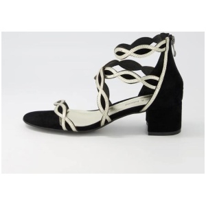 Ailani Black Gold Suede Leather Sandals