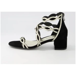 Ailani Black Gold Suede Leather Sandals