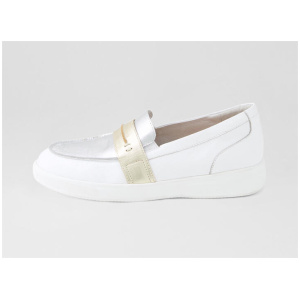 Aindrea Xf White Silver Multi Leather Sneakers
