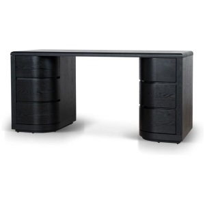 Aiza 1.6m Office Desk - Full Black by Interior Secrets - AfterPay Available