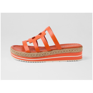 Alette New Orange Leather Slides