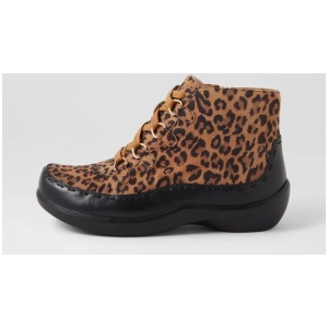 Alexia Xw Zr Black Tan Leopard Leather Suede Black Tan Leopard