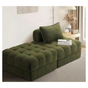 Alma 2 Seater Sofa With Ottoman Green
