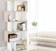 Alon 5 Tier White Bookshelf Brown